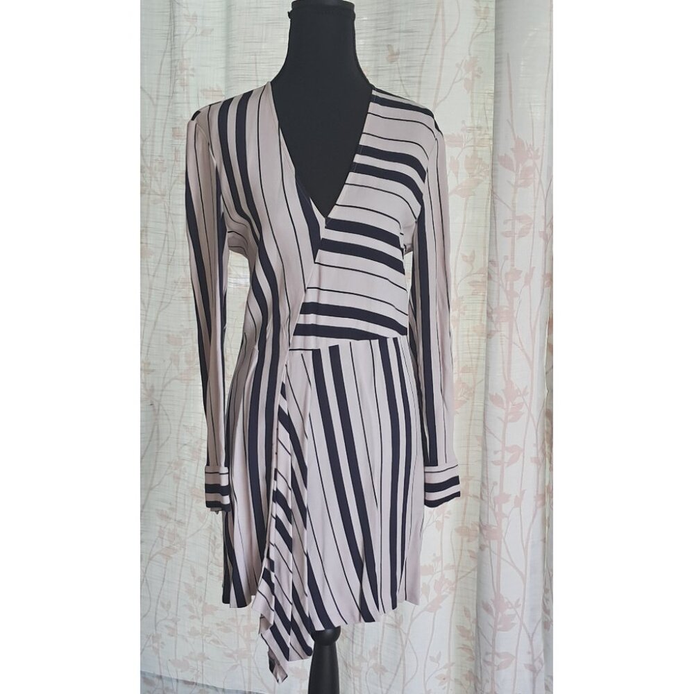 Zara Striped Dress - Asymmetrical with Stripes